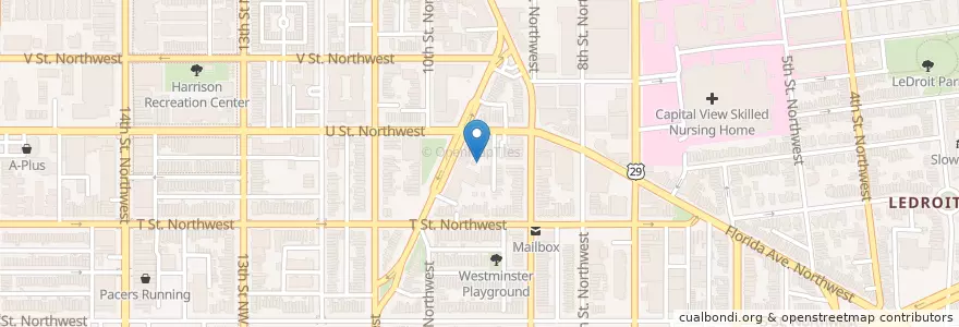 Mapa de ubicacion de Grimke School en Verenigde Staten, Washington D.C., Washington.