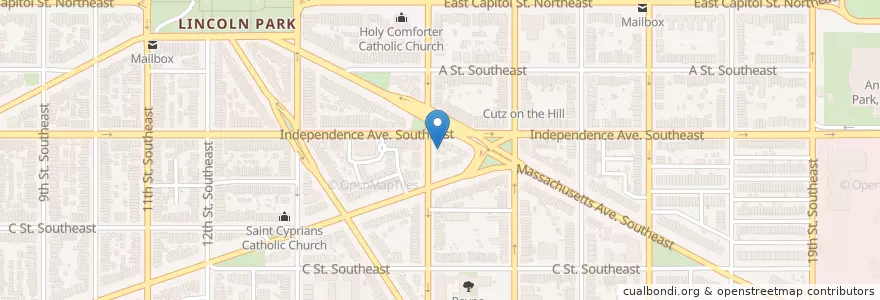 Mapa de ubicacion de Thankful Baptist Church en Estados Unidos De América, Washington D. C., Washington.