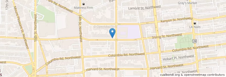 Mapa de ubicacion de Thirteenth Street Church of Christ en 미국, 워싱턴 D.C., 워싱턴.