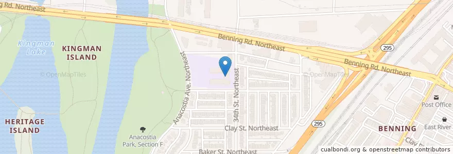 Mapa de ubicacion de River Terrace Elementary School en Estados Unidos De América, Washington D. C., Washington.