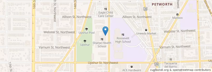 Mapa de ubicacion de Burdick Adult Education Center en États-Unis D'Amérique, Washington, Washington.