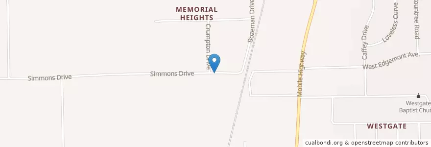 Mapa de ubicacion de New Providence Baptist Church en United States, Alabama, Montgomery County, Montgomery.