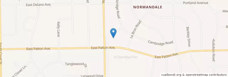 Mapa de ubicacion de Normandale Baptist Church en Estados Unidos De América, Alabama, Montgomery County, Montgomery.