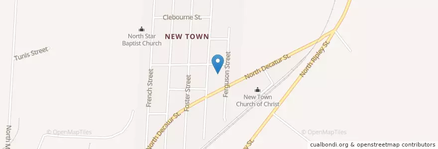 Mapa de ubicacion de North Montgomery Baptist Church en ایالات متحده آمریکا, آلاباما, Montgomery County, Montgomery.
