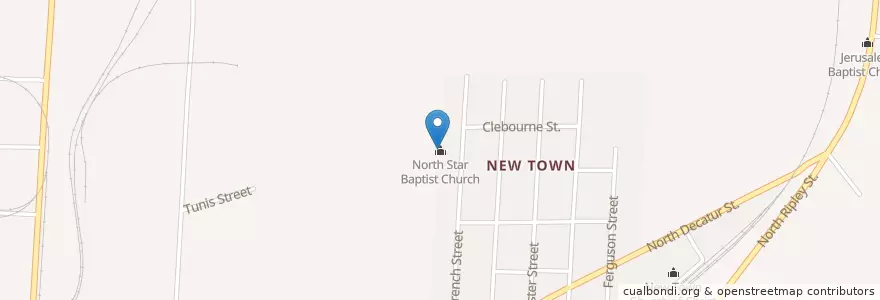 Mapa de ubicacion de North Star Baptist Church en ایالات متحده آمریکا, آلاباما, Montgomery County, Montgomery.
