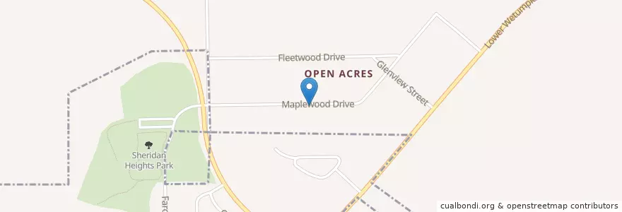 Mapa de ubicacion de Open Acres Baptist Church en 미국, 앨라배마, Montgomery County, Montgomery.