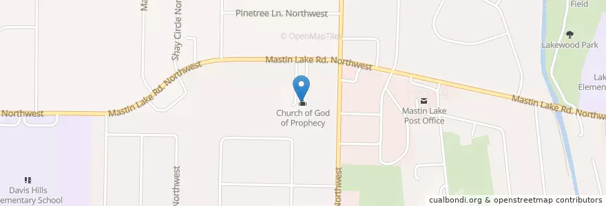 Mapa de ubicacion de Church of God of Prophecy en アメリカ合衆国, アラバマ州, Huntsville, Madison County.
