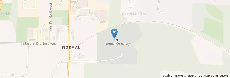 Mapa de ubicacion de Normal Cemetery en Amerika Birleşik Devletleri, Alabama, Huntsville, Madison County.