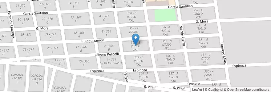 Mapa de ubicacion de 359 - B (SIGLO XXI) en 阿根廷, Salta, Capital, Municipio De Salta, Salta.
