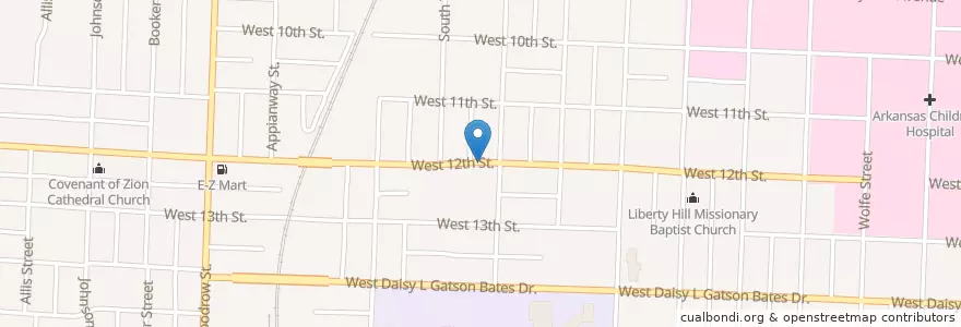 Mapa de ubicacion de New Bethel Baptist Church en États-Unis D'Amérique, Arkansas, Pulaski County, Little Rock.