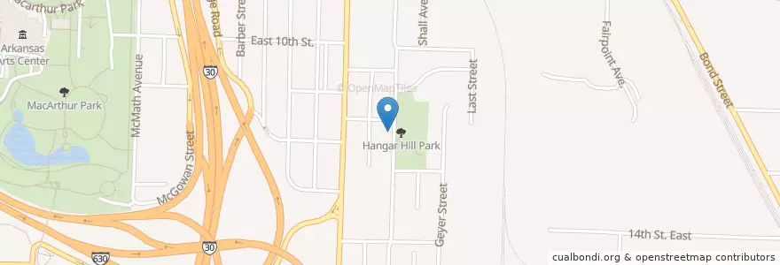 Mapa de ubicacion de Shiloh Baptist Church en États-Unis D'Amérique, Arkansas, Pulaski County, Little Rock.
