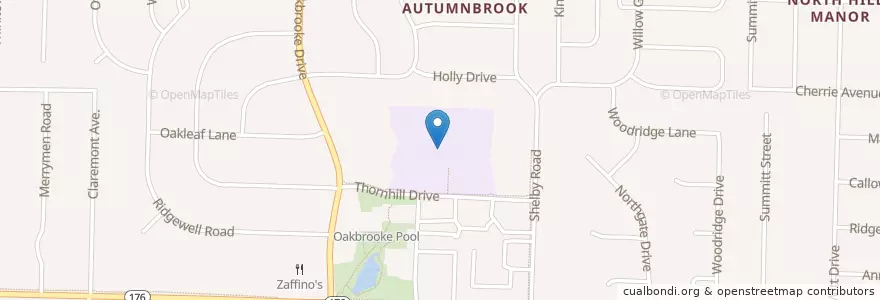 Mapa de ubicacion de Oakbrooke Elementary School en الولايات المتّحدة الأمريكيّة, أركنساس, Pulaski County, Sherwood.