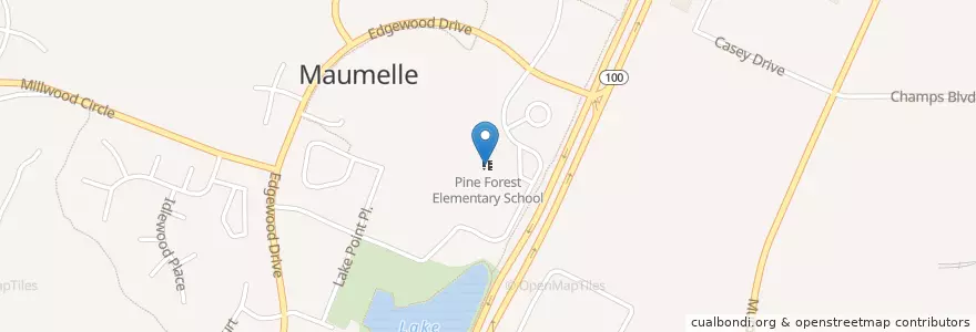 Mapa de ubicacion de Pine Forest Elementary School en Amerika Birleşik Devletleri, Arkansas, Pulaski County, Maumelle, Maumelle.