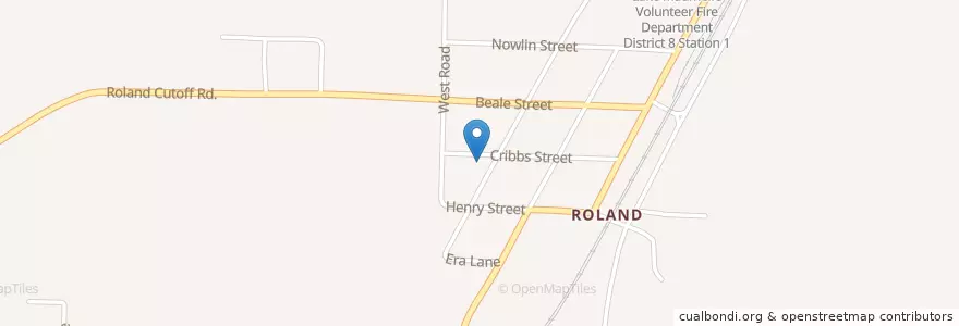 Mapa de ubicacion de Roland Post Office en Stati Uniti D'America, Arkansas, Pulaski County.