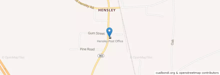 Mapa de ubicacion de Hensley Post Office en Vereinigte Staaten Von Amerika, Arkansas, Pulaski County.