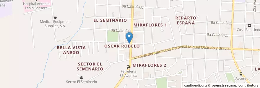 Mapa de ubicacion de Carrero's CAR en Nikaragua, Departamento De Managua, Managua (Municipio).