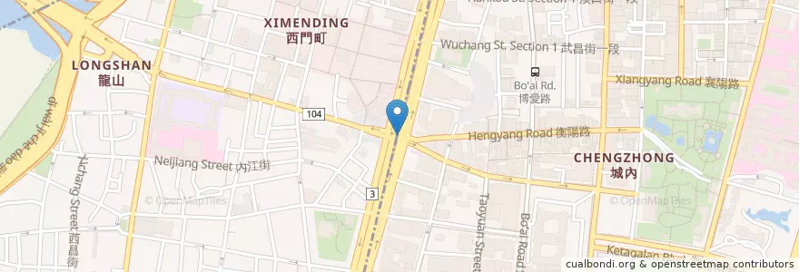 Mapa de ubicacion de Mister Donuts西門門市 en 타이완, 신베이 시, 타이베이시, 완화 구.