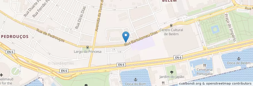 Mapa de ubicacion de Nune’s Real Marisqueira en البرتغال, Área Metropolitana De Lisboa, Lisboa, Grande Lisboa, Belém.