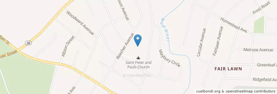 Mapa de ubicacion de Saints Peter and Paul School en Estados Unidos Da América, Connecticut, New Haven County, Waterbury.