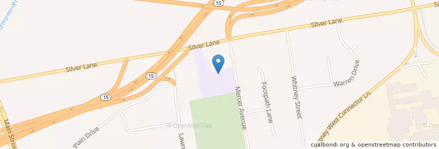 Mapa de ubicacion de Silver Lane School en アメリカ合衆国, コネチカット州, Hartford County, East Hartford.
