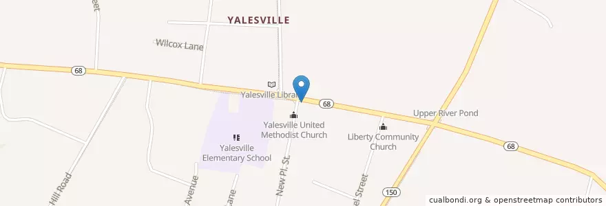 Mapa de ubicacion de Yalesville School en Estados Unidos Da América, Connecticut, New Haven County.