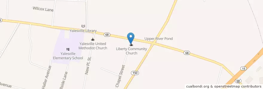 Mapa de ubicacion de Liberty Community Church en Estados Unidos Da América, Connecticut, New Haven County.