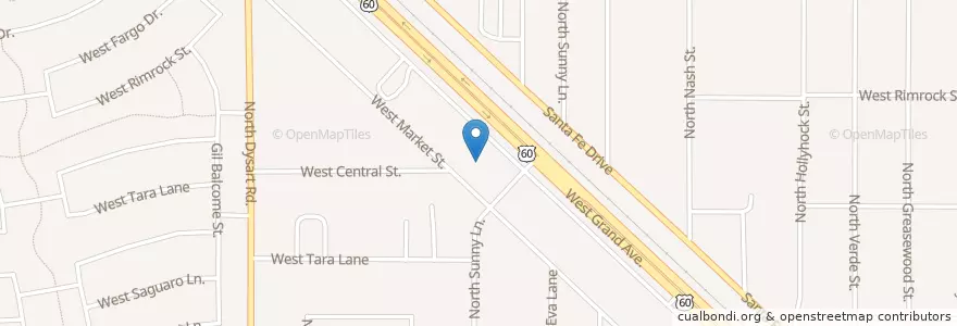 Mapa de ubicacion de Surprise Post Office en 美利坚合众国/美利堅合眾國, 亚利桑那州 / 亞利桑那州, Maricopa County, Surprise.