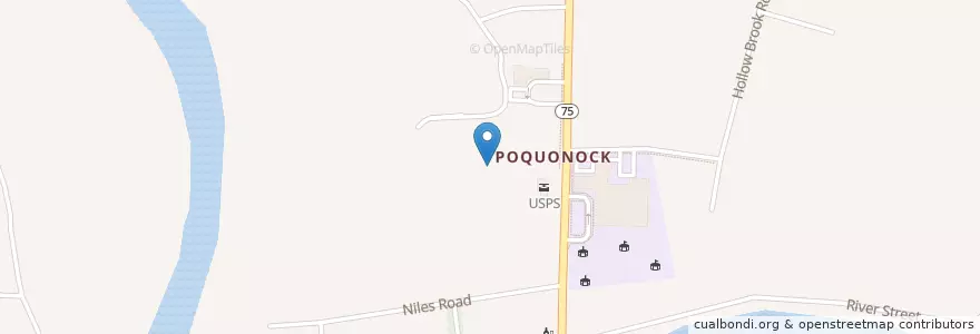 Mapa de ubicacion de Poquonock Post Office en アメリカ合衆国, コネチカット州, Hartford County, Windsor.