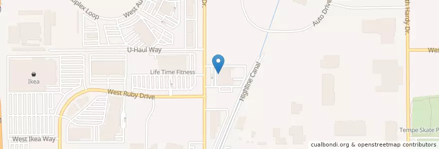 Mapa de ubicacion de Tempe South Station Post Office en الولايات المتّحدة الأمريكيّة, أريزونا, Maricopa County, Tempe.