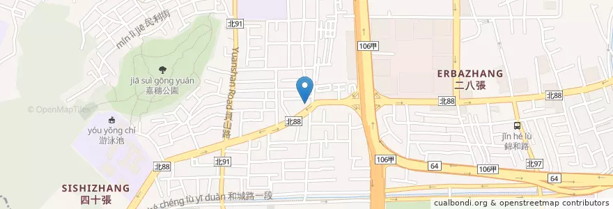 Mapa de ubicacion de 大呼過癮 en تايوان, تايبيه الجديدة, 中和區.