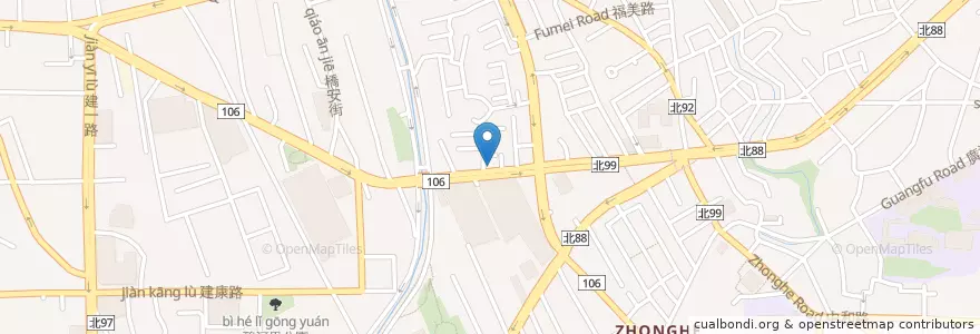 Mapa de ubicacion de 精香自助餐 en تايوان, تايبيه الجديدة, 中和區.