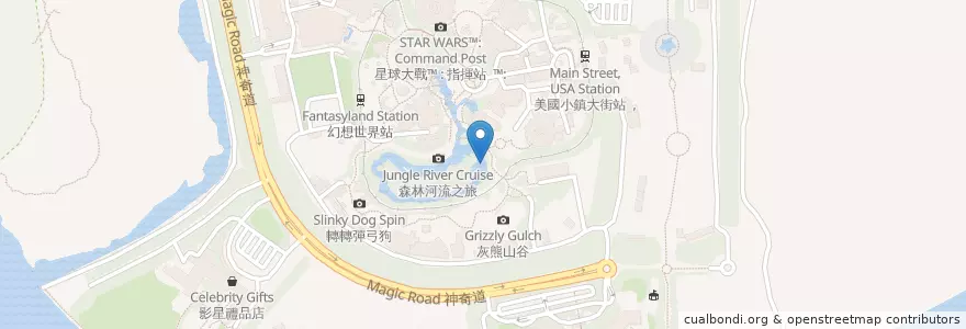 Mapa de ubicacion de 前往泰山樹屋之木筏 Rafts to Tarzan's Treehouse en China, Hong Kong, Provincia De Cantón, Nuevos Territorios, 離島區 Islands District.