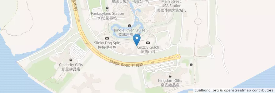 Mapa de ubicacion de 幸運黃金石小食亭 Lucky Nugget Saloon en China, Hong Kong, Provincia De Cantón, Nuevos Territorios, 離島區 Islands District.