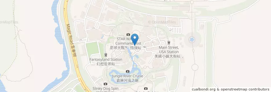 Mapa de ubicacion de Popcorn, Cotton Candy, Frozen Lollipops Cart at Main Street, U.S.A. en 中国, 香港, 广东省, 新界, 離島區.
