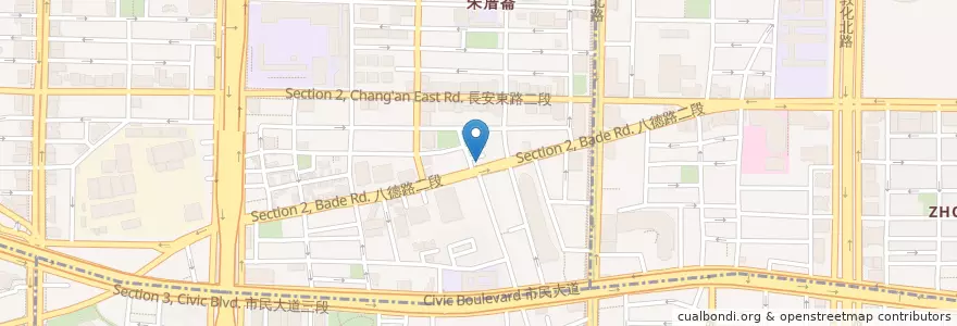 Mapa de ubicacion de 麻犇堂(囍糖)本舖 en Тайвань, Новый Тайбэй, Тайбэй, 中山區.