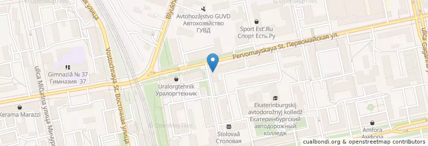 Mapa de ubicacion de Детский доктор en ロシア, ウラル連邦管区, スヴェルドロフスク州, エカテリンブルク管区.