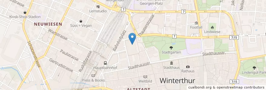 Mapa de ubicacion de Coop Restaurant en 스위스, 취리히, Bezirk Winterthur, Winterthur.