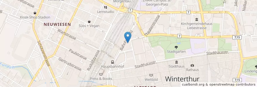 Mapa de ubicacion de Santa Lucia en Suíça, Zurique, Bezirk Winterthur, Winterthur.