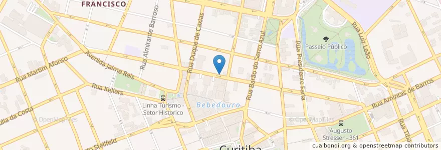 Mapa de ubicacion de Aoca Bar en Бразилия, Южный Регион, Парана, Região Geográfica Intermediária De Curitiba, Região Metropolitana De Curitiba, Microrregião De Curitiba, Куритиба.