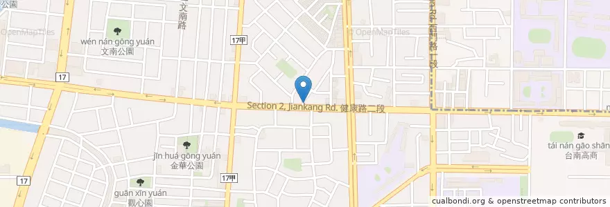 Mapa de ubicacion de 健康耳鼻喉科診所 en 臺灣, 臺南市, 南區.