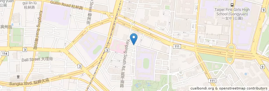 Mapa de ubicacion de cama café en تایوان, 新北市, تایپه, 萬華區, 中正區.