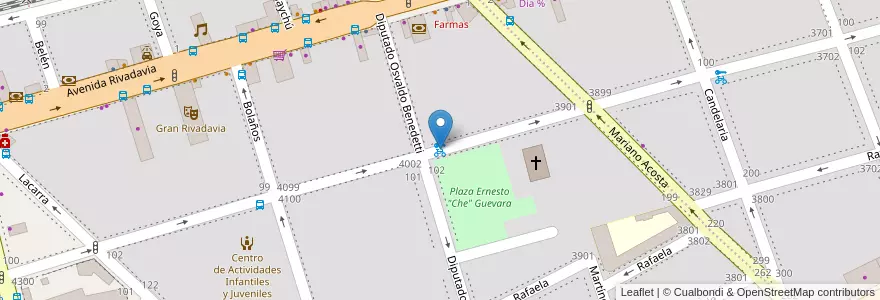 Mapa de ubicacion de 360 - Plaza Ramon Falcon en Argentinië, Ciudad Autónoma De Buenos Aires, Buenos Aires, Comuna 10.