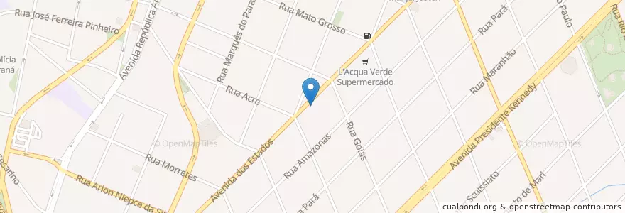 Mapa de ubicacion de Cantinho do Eisbein en ブラジル, 南部地域, パラナ, Região Geográfica Intermediária De Curitiba, Região Metropolitana De Curitiba, Microrregião De Curitiba, クリチバ.