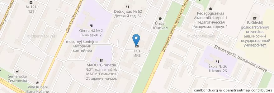 Mapa de ubicacion de ИКБ en روسيا, Приволжский Федеральный Округ, باشقورستان, Городской Округ Стерлитамак.