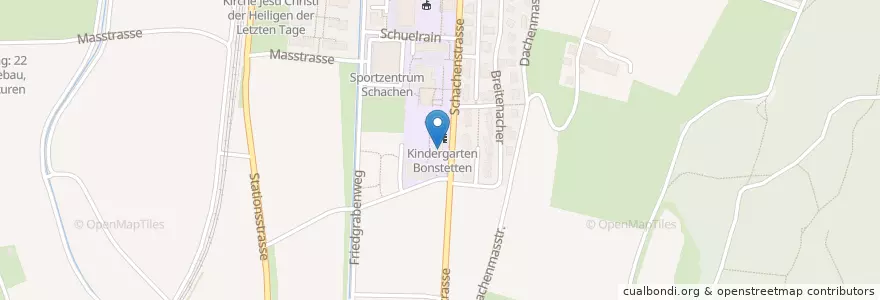 Mapa de ubicacion de Kindergarten Schachenmatten en Zwitserland, Zürich, Bezirk Affoltern, Bonstetten.