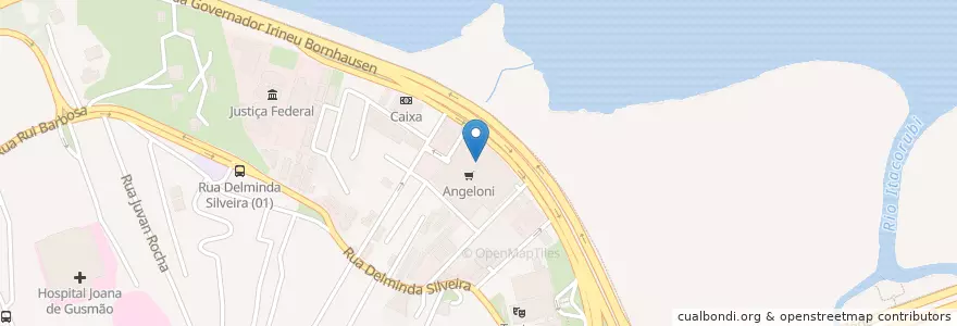 Mapa de ubicacion de Farmácia Angeloni en Brasil, Región Sur, Santa Catarina, Microrregião De Florianópolis, Região Geográfica Intermediária De Florianópolis, Florianópolis.