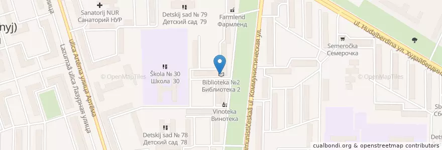 Mapa de ubicacion de Библиотека №2 en Rusia, Приволжский Федеральный Округ, Bashkortostán, Городской Округ Стерлитамак.