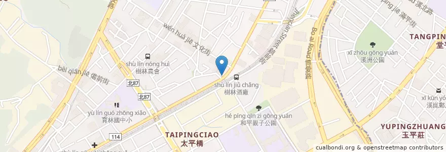Mapa de ubicacion de 東西可點 專業早/午餐專賣店 en تايوان, تايبيه الجديدة, 樹林區.