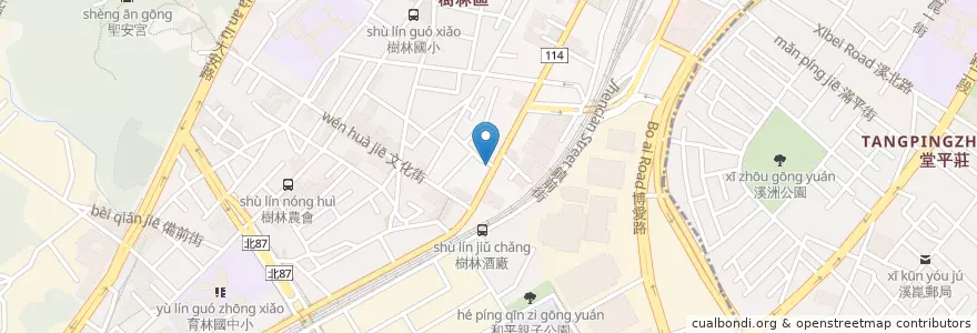 Mapa de ubicacion de 韓國太極宮中烤肉 en Тайвань, Новый Тайбэй, 樹林區.