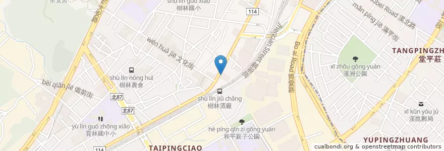 Mapa de ubicacion de 臺灣中小企業銀行 en 台湾, 新北市, 樹林区.